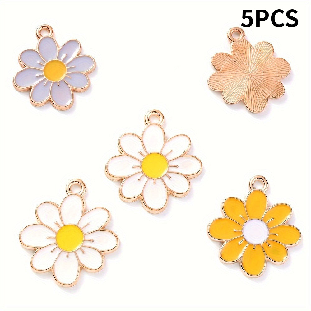 Alloy Daisy Flower Pendants