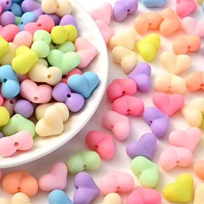 Acrylic Matte Heart Spacer Beads