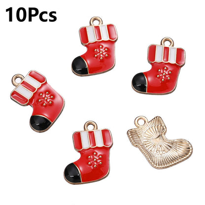 10/18PCS 13–29mm Christmas Alloy Pendant Set