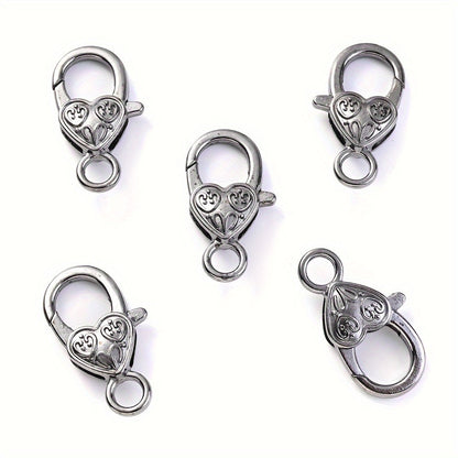 Peach Heart Alloy Lobster Clasps