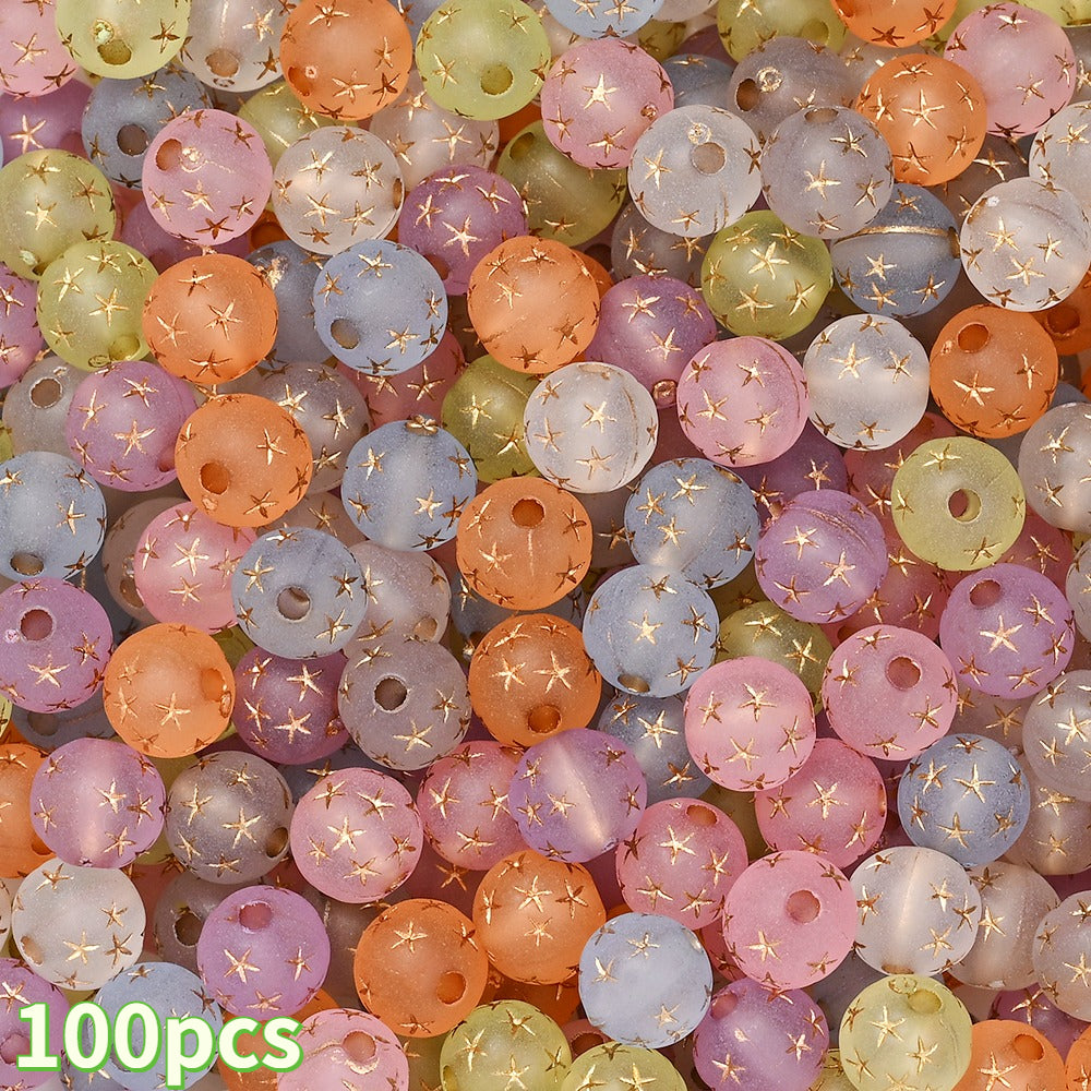 Matte Star Acrylic Spacer Beads