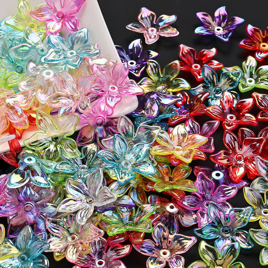 Acrylic AB Transparent Flower Beads