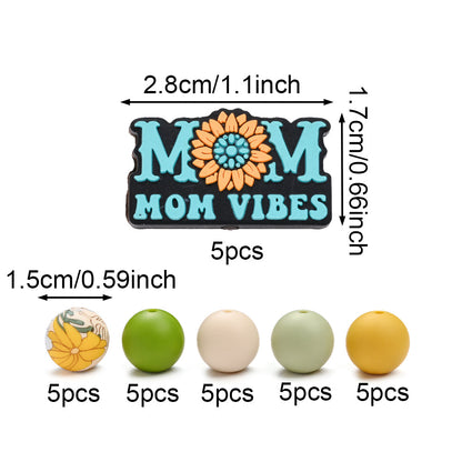 Heart-Shaped Silicone “Happy Mother’s Day” Beads