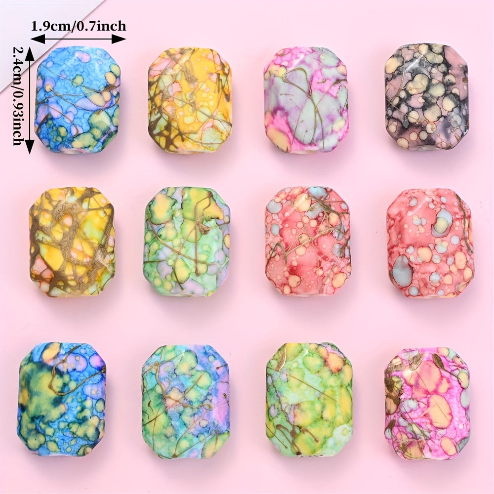 Mixed Color Hexagonal Acrylic Beads