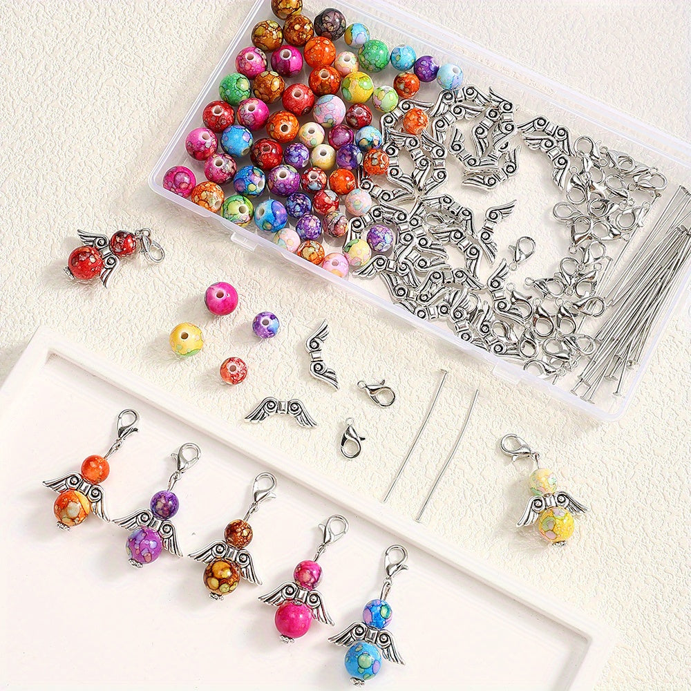 Retro Acrylic Round Bead Set with Tool Accessories