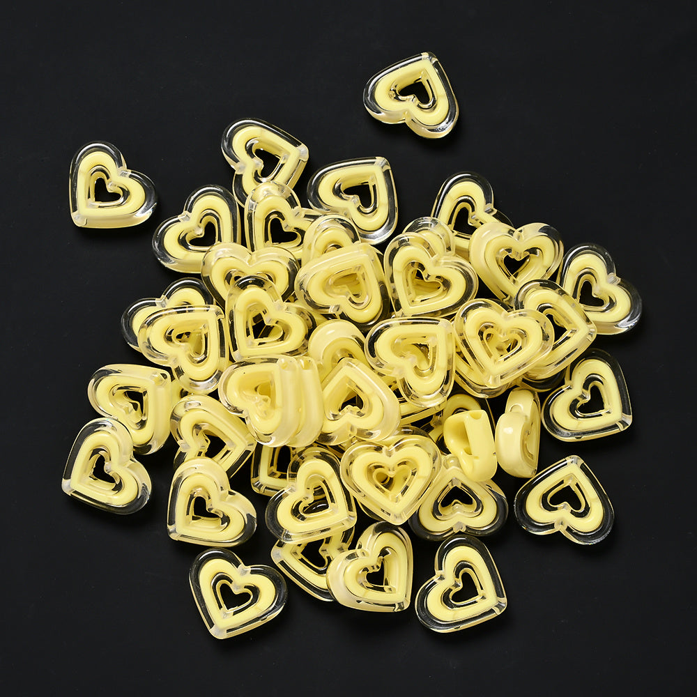 Acrylic Heart-Shaped Beads