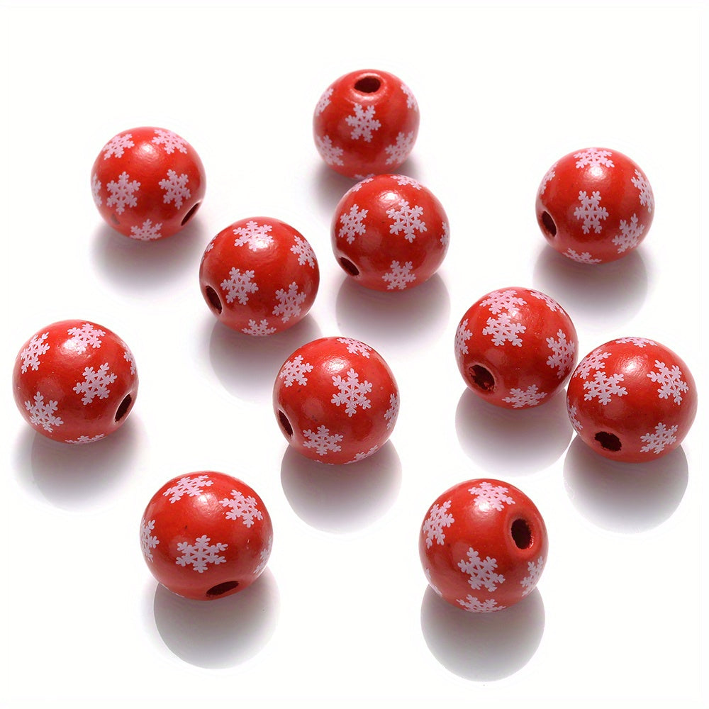 Christmas Wooden Santa & Tree Beads