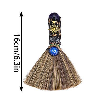 12-Piece Zodiac Broom-Shaped Alloy Charms