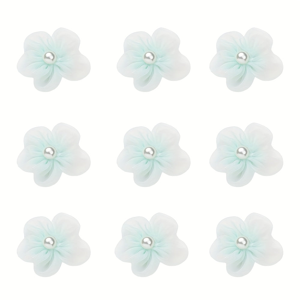 10PCS 23mm Fabric Five-Petal Flower Embellishment Set
