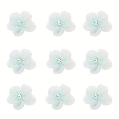 10PCS 23mm Fabric Five-Petal Flower Embellishment Set