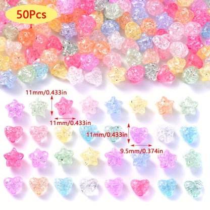 Heart Star Acrylic Beads