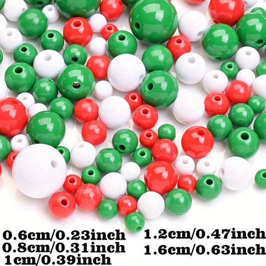 Christmas Round Acrylic Beads