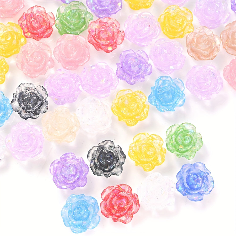 Fluorescent Camellia Acrylic Flatback Beads