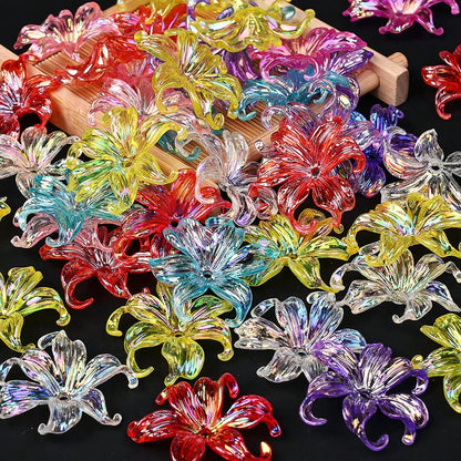Acrylic AB Iridescent Petal Beads