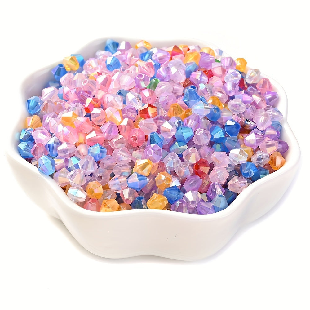 1000pcs 4mm Shiny Acrylic Faceted Beads