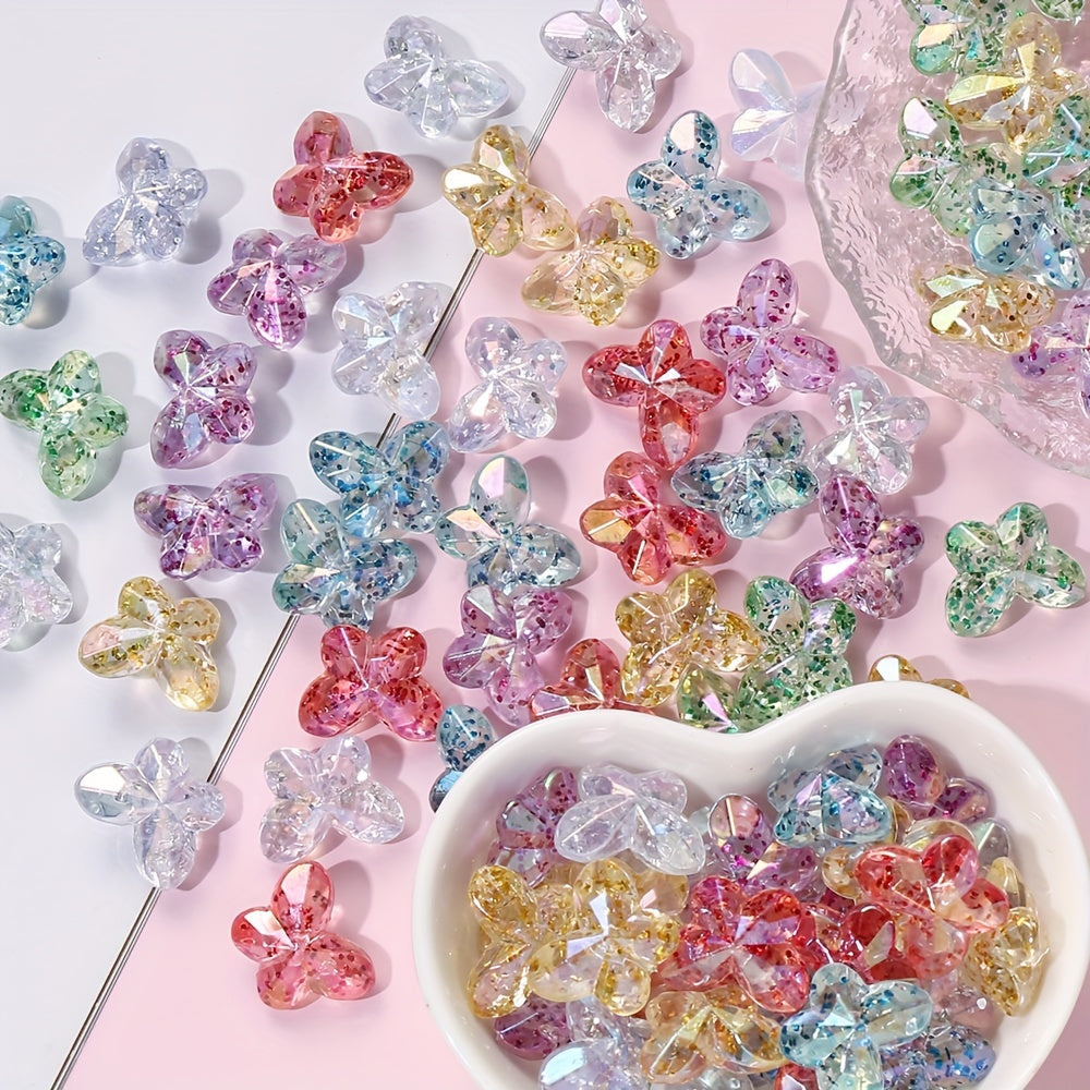 Vibrant Transparent Acrylic Butterfly Beads