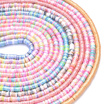 6 mm Flat Round Polymer Clay Spacer Beads