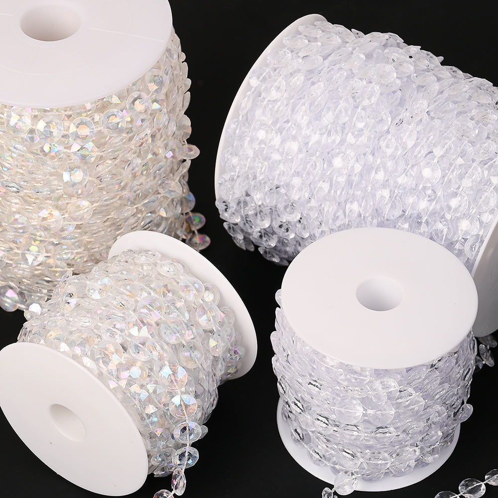 10m 10mm Transparent Acrylic Bead Chain Roll