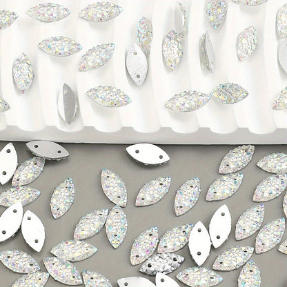 White Oval Double Face Resin Patches