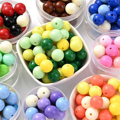 50pcs 16mm Vibrant Acrylic Round Spacer Beads