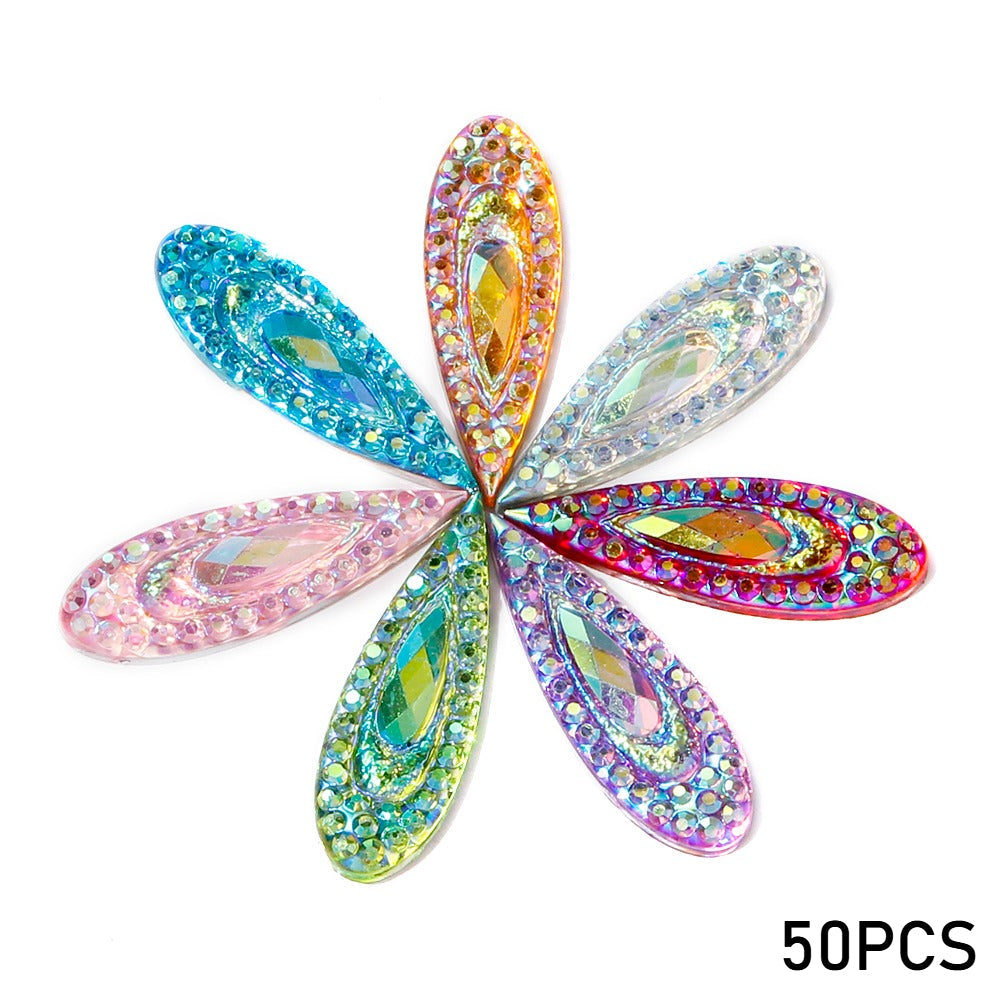 AB Iridescent Resin Teardrop Ornaments