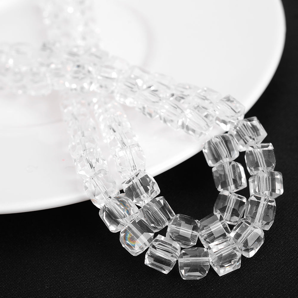 4mm Square Multi-faceted Czech Glass Cube Beads