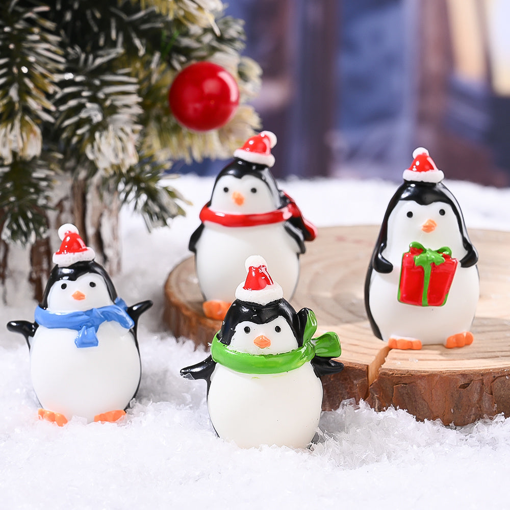 Resin Christmas Penguin Ornaments