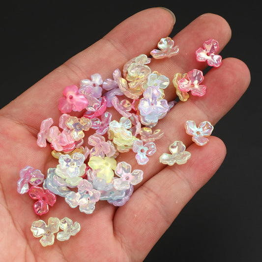 Three-Petal Flower Acrylic Beads
