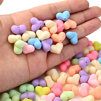 Acrylic Matte Heart Spacer Beads