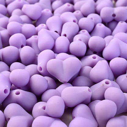 Acrylic Matte Heart Spacer Beads