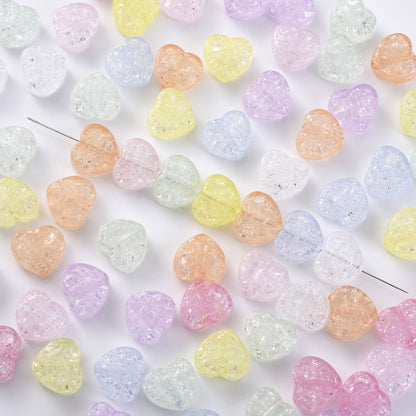 Acrylic Heart-Shaped Spacer Beads