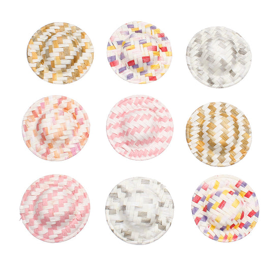 10-Piece 3.8 cm Mini Straw Decorative Hats