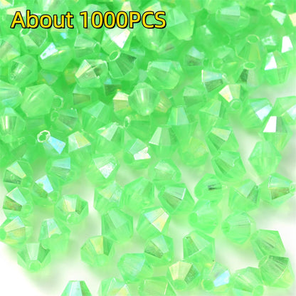 1000pcs 4mm Shiny Acrylic Faceted Beads