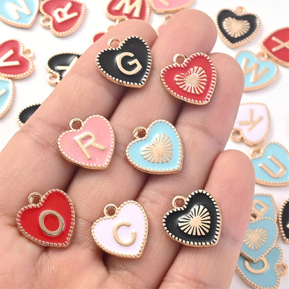 Alloy Enamel Letter Pendants