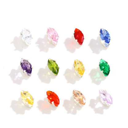 3x6 mm Crystal Zircon Horse-Eye Claw Beads