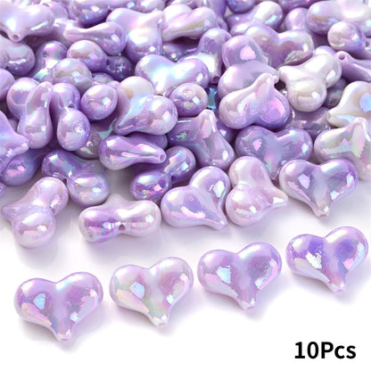 Acrylic AB Heart Beads