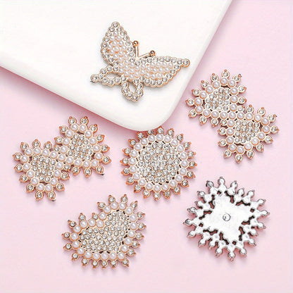 Stylish Acrylic Pearl and Rhinestone Flatback Embellishments