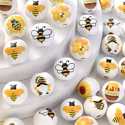 Bee Theme Wooden Beads