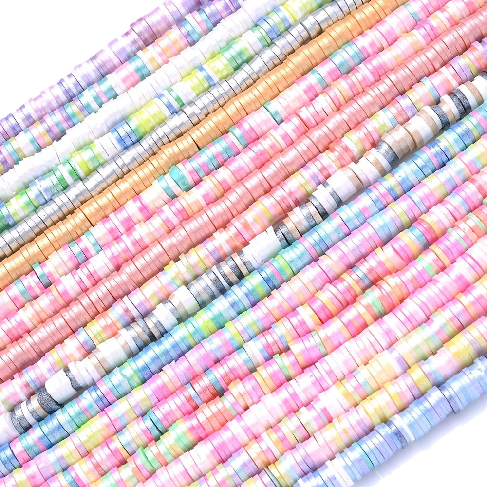 6 mm Flat Round Polymer Clay Spacer Beads