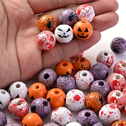 Halloween Printed Wooden Spacer Beads