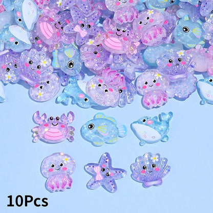 Colorful Ocean Series Resin Flatback Appliques