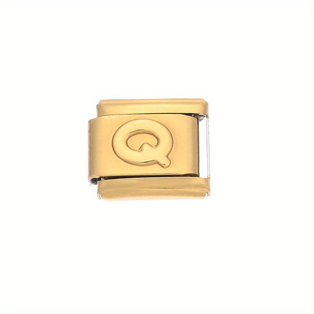 Golden Alphabet Alloy Bracelet Module