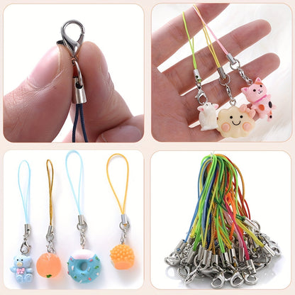 50PCS 70mm Colorful Nylon Lobster Clasp Strap Set