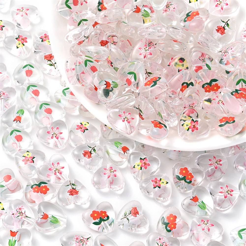 Transparent Acrylic Flower Beads