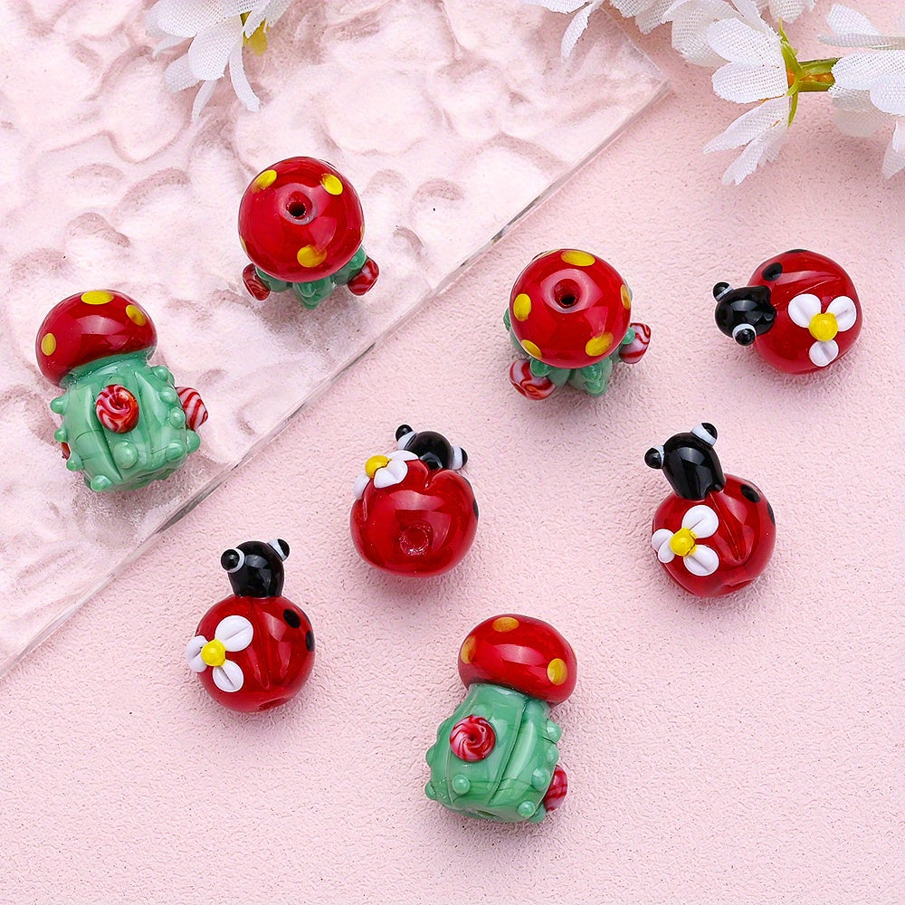 Beetle Cactus Glass Beads