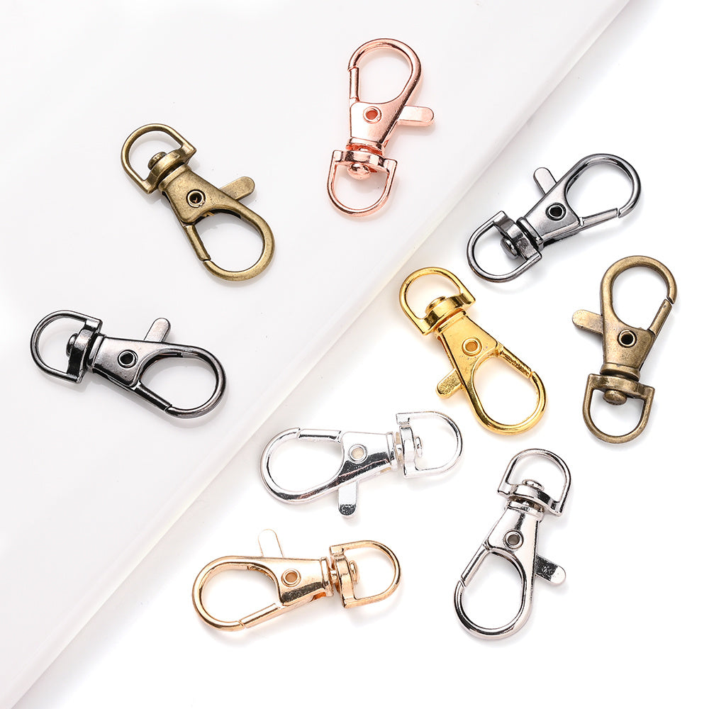 Mixed Color Zinc Alloy Swivel Lobster Clasp Hooks