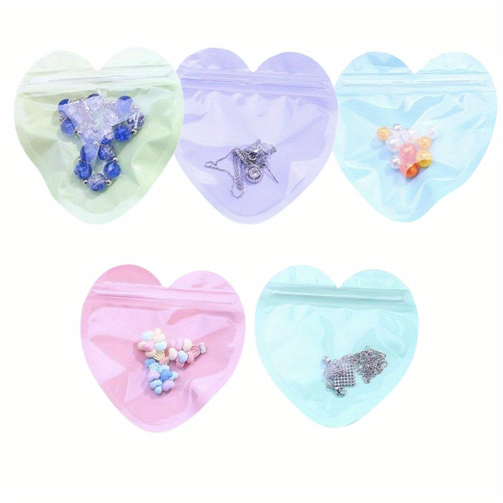 60-Piece Heart-Shaped Ziplock Jewelry Bags