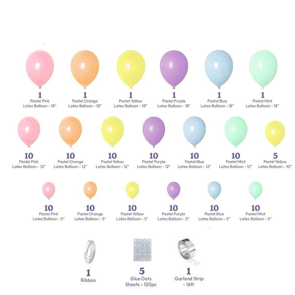 Macaron Rainbow Balloon Arch Kit
