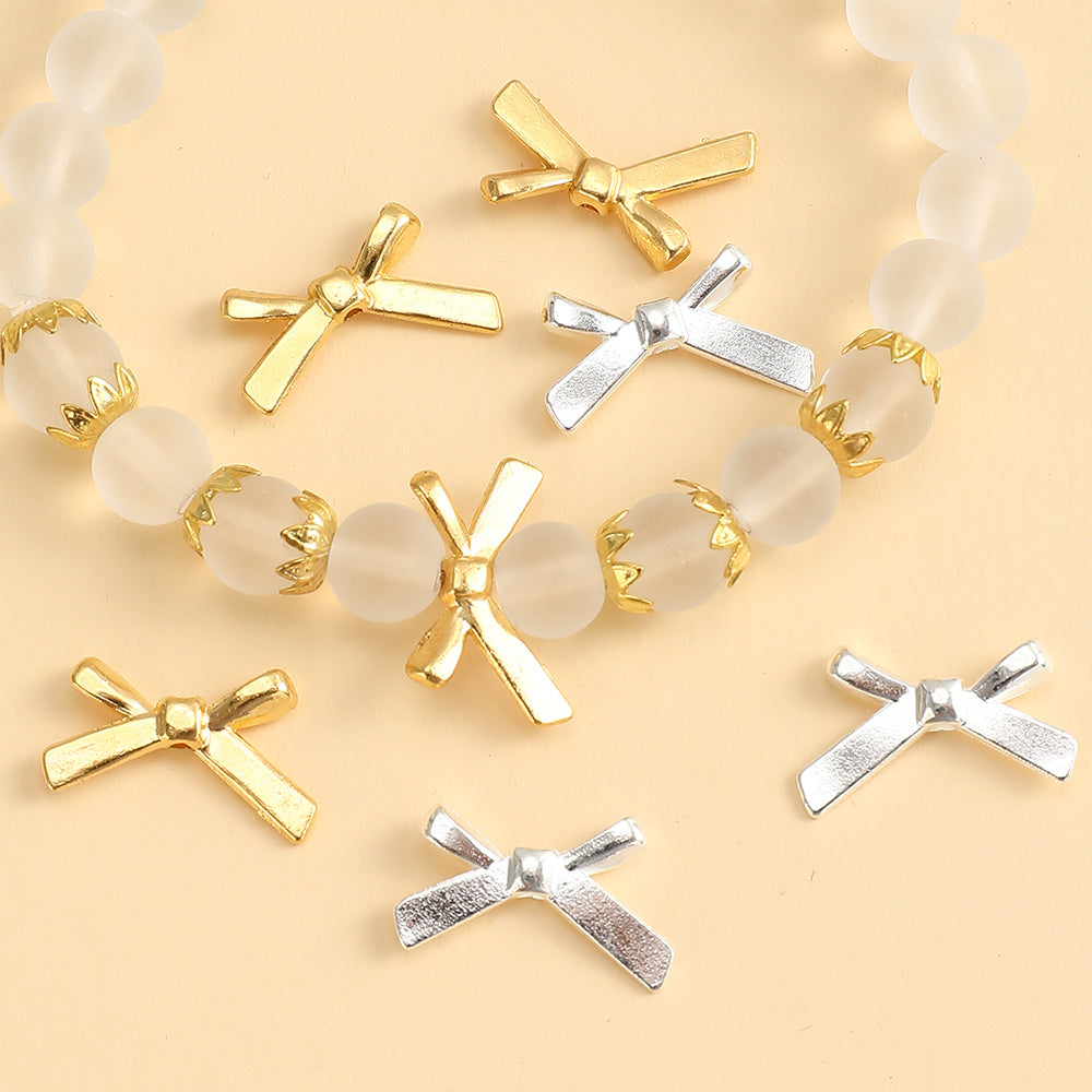 Gold & Silver Bow Alloy Beads
