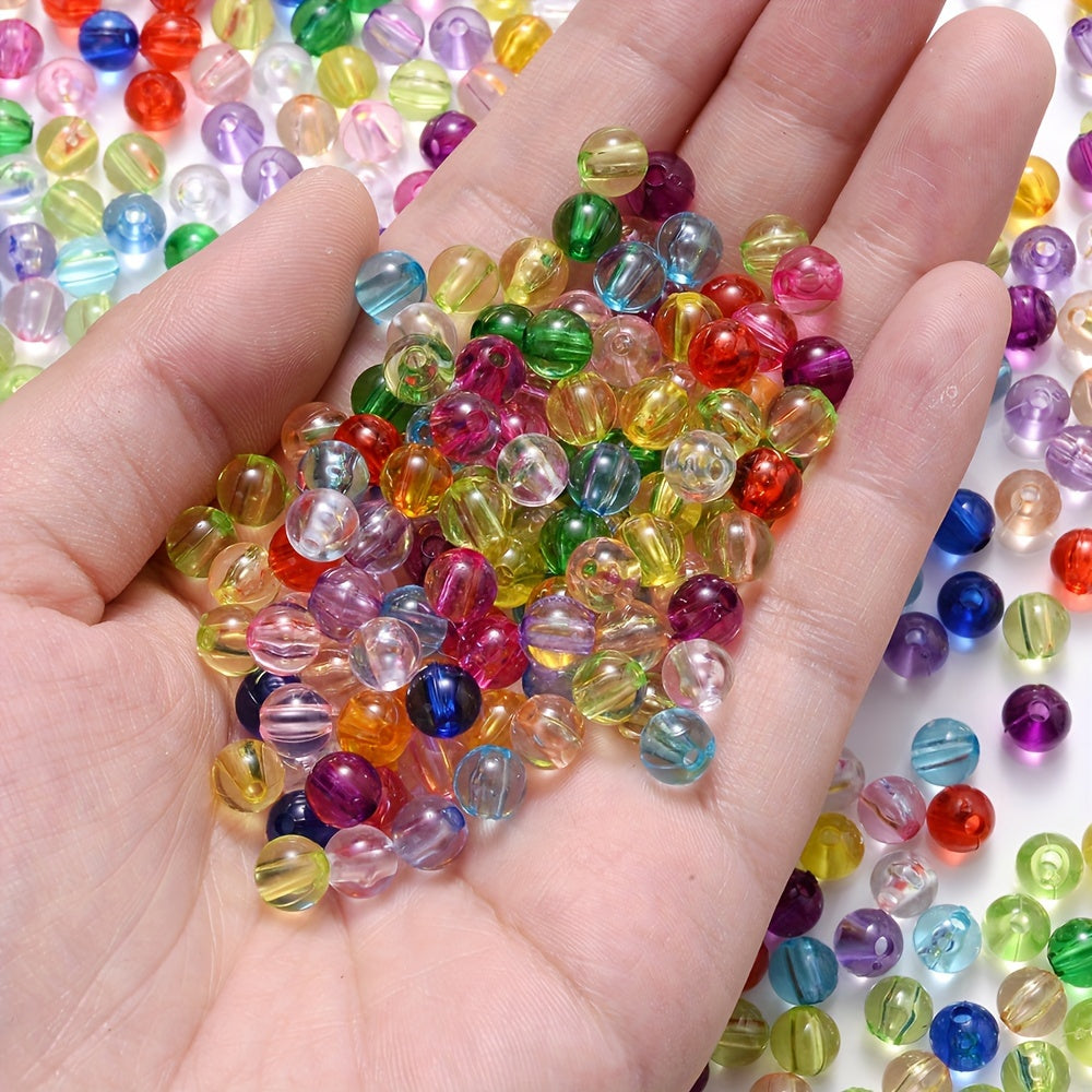 200PCS 4mm Mini Transparent Acrylic Spacer Beads